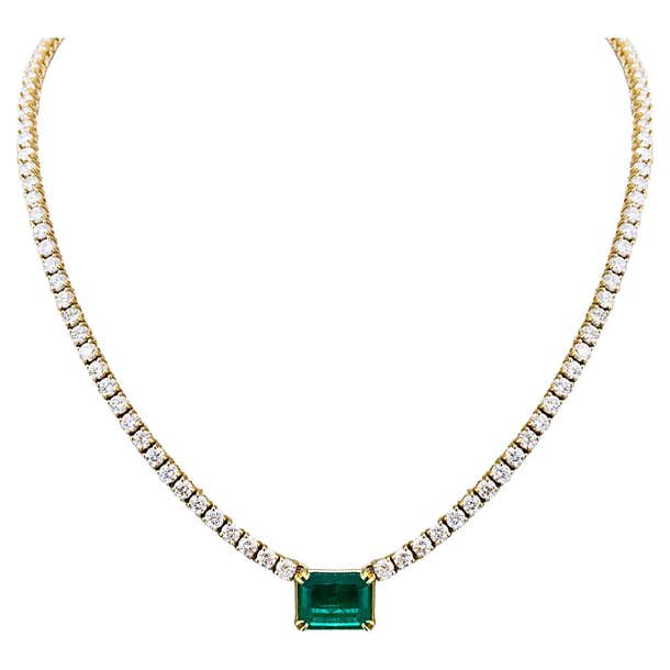 Emerald tennis necklace Clearance