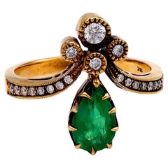 Emerald and Diamond Tiara Ring
