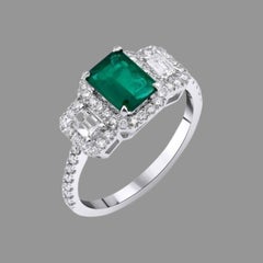 Emerald And Diamond Tria 2.55ct Ring