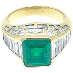 Emerald and Diamond "Trombino" Ring