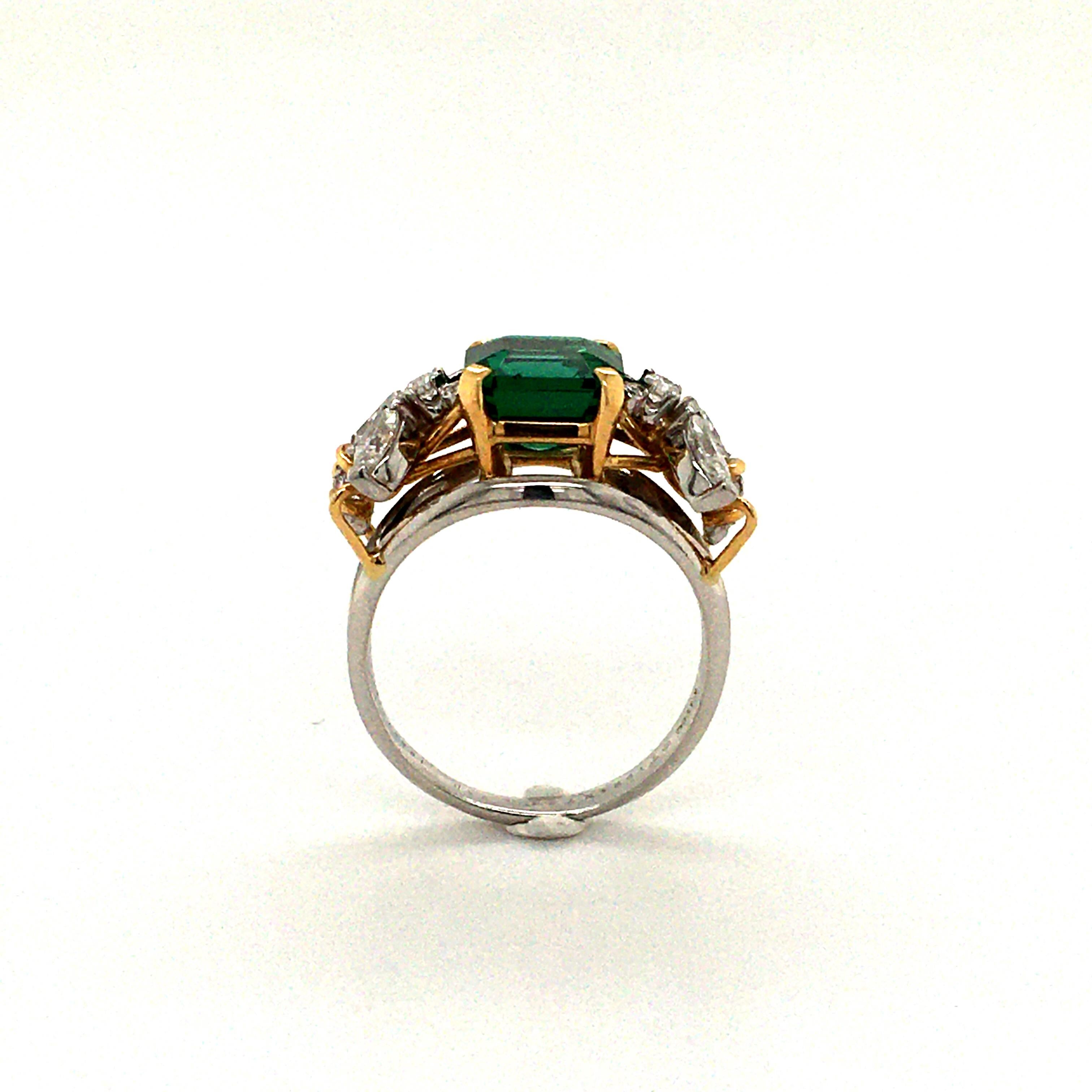 Emerald and Diamond 'Two Bees' Ring, by Jean Schlumberger for Tiffany & Co. For Sale 2