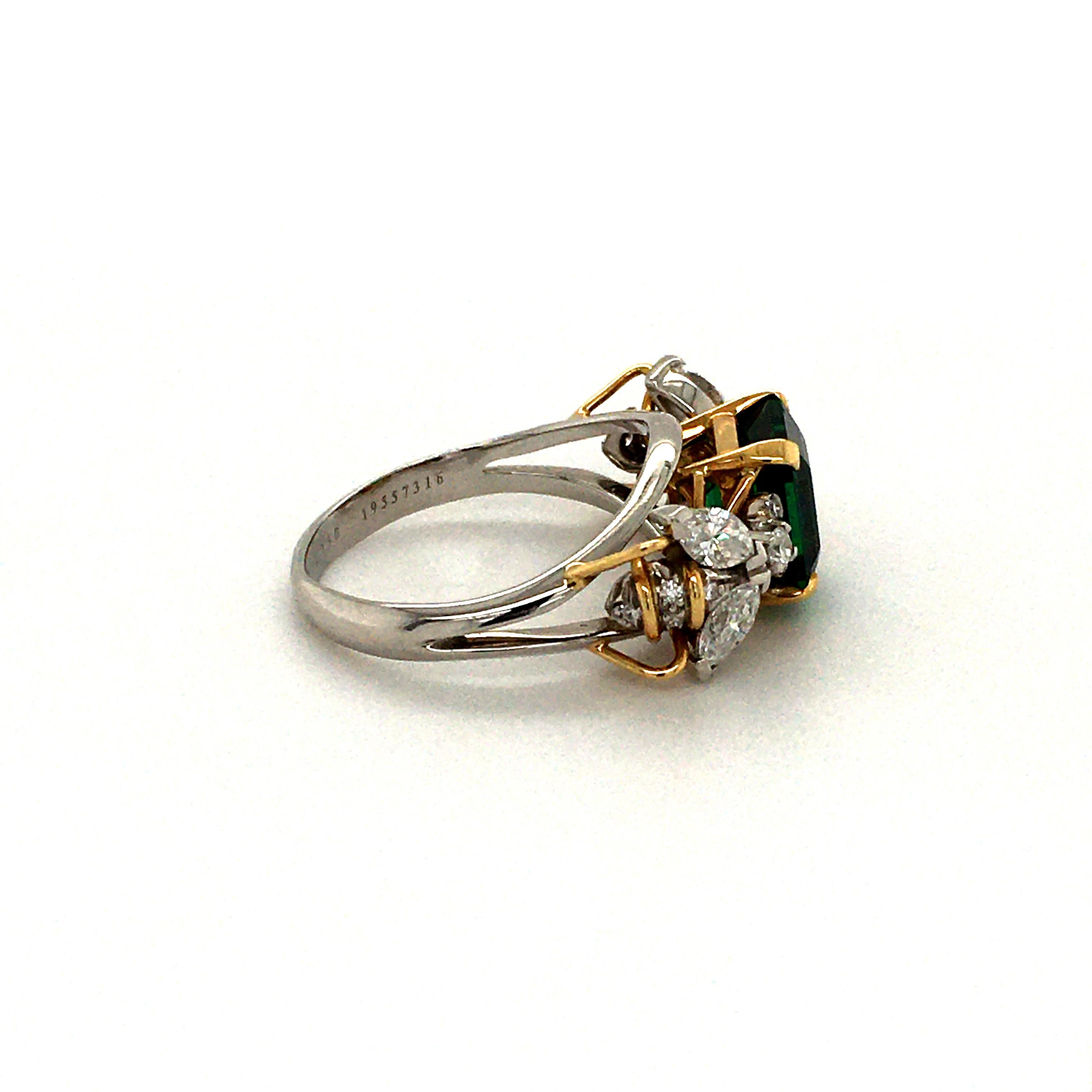 Emerald and Diamond 'Two Bees' Ring, by Jean Schlumberger for Tiffany & Co. For Sale 5