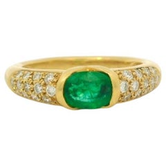 Vintage-Ring mit Smaragd und Diamant