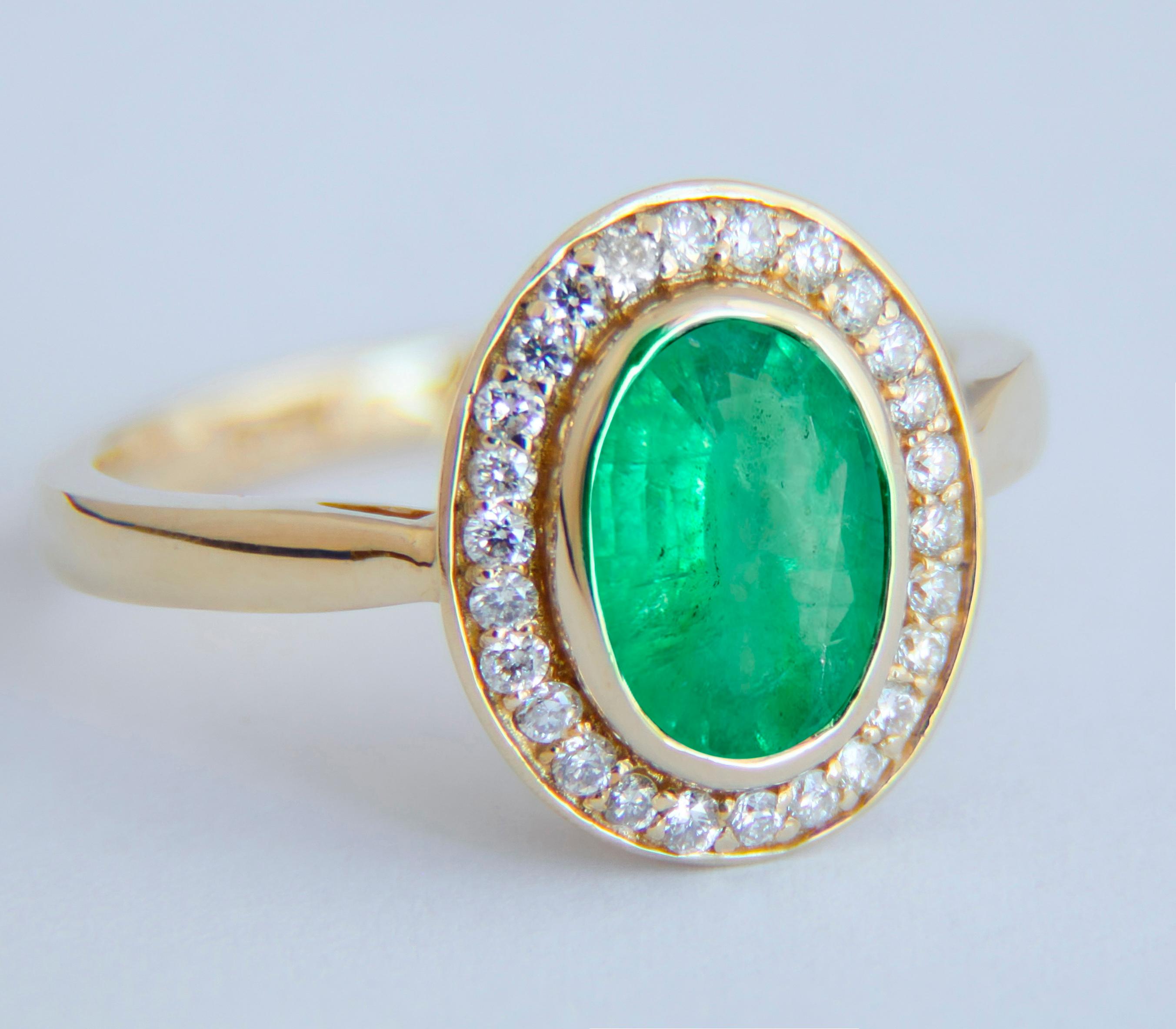 in vendita:  Anello in oro 14k con smeraldo e diamanti. 3