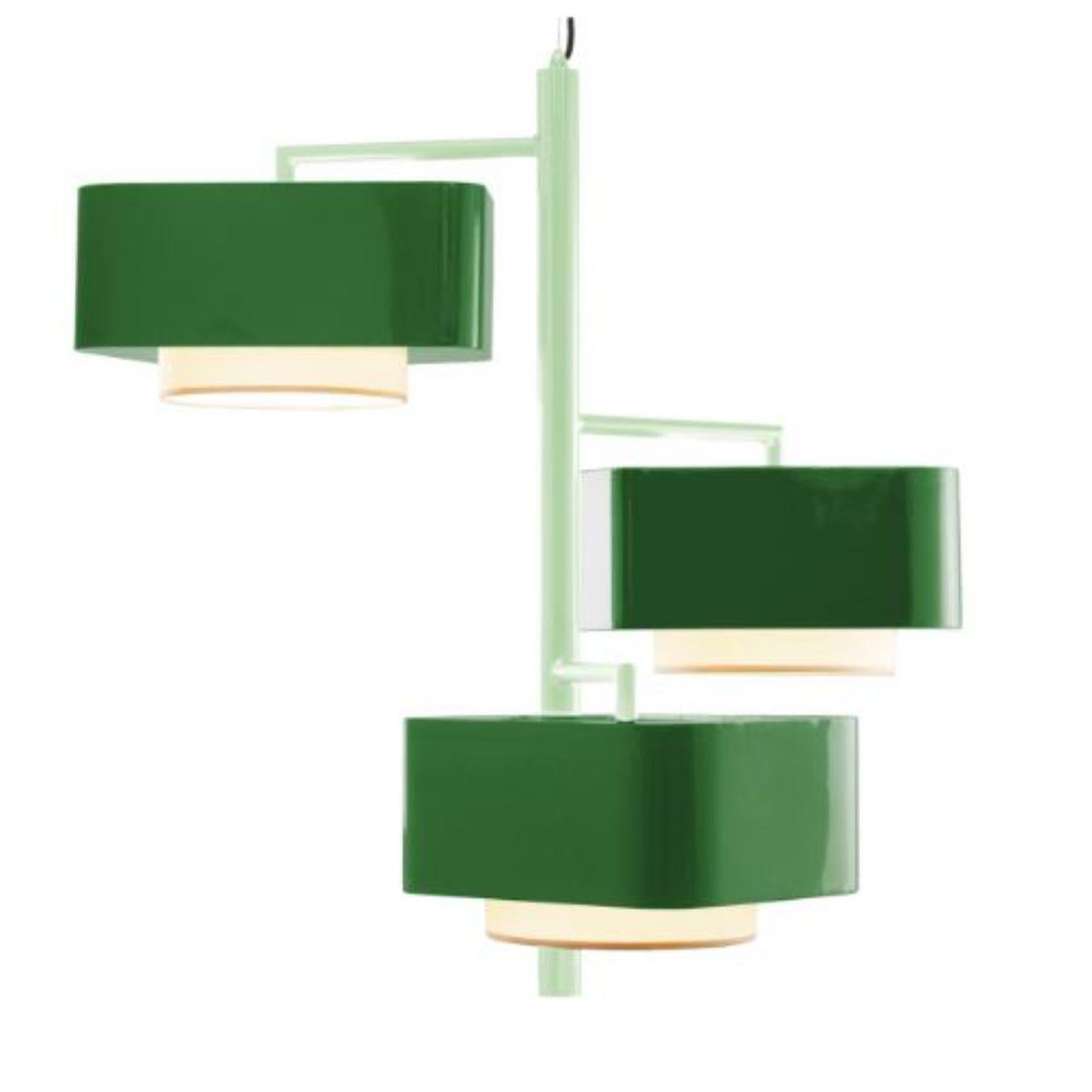 Emerald and dream Carousel I suspension lamp by Dooq
Dimensions: W 97 x D 97 x H 86 cm
Materials: lacquered metal.
abat-jour: cotton
Also available in different colors.

Information:
230V/50Hz
E27/3x20W LED
120V/60Hz
E26/3x15W LED
bulbs not