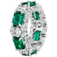 Emerald and Multi-Shaped Diamond Ring