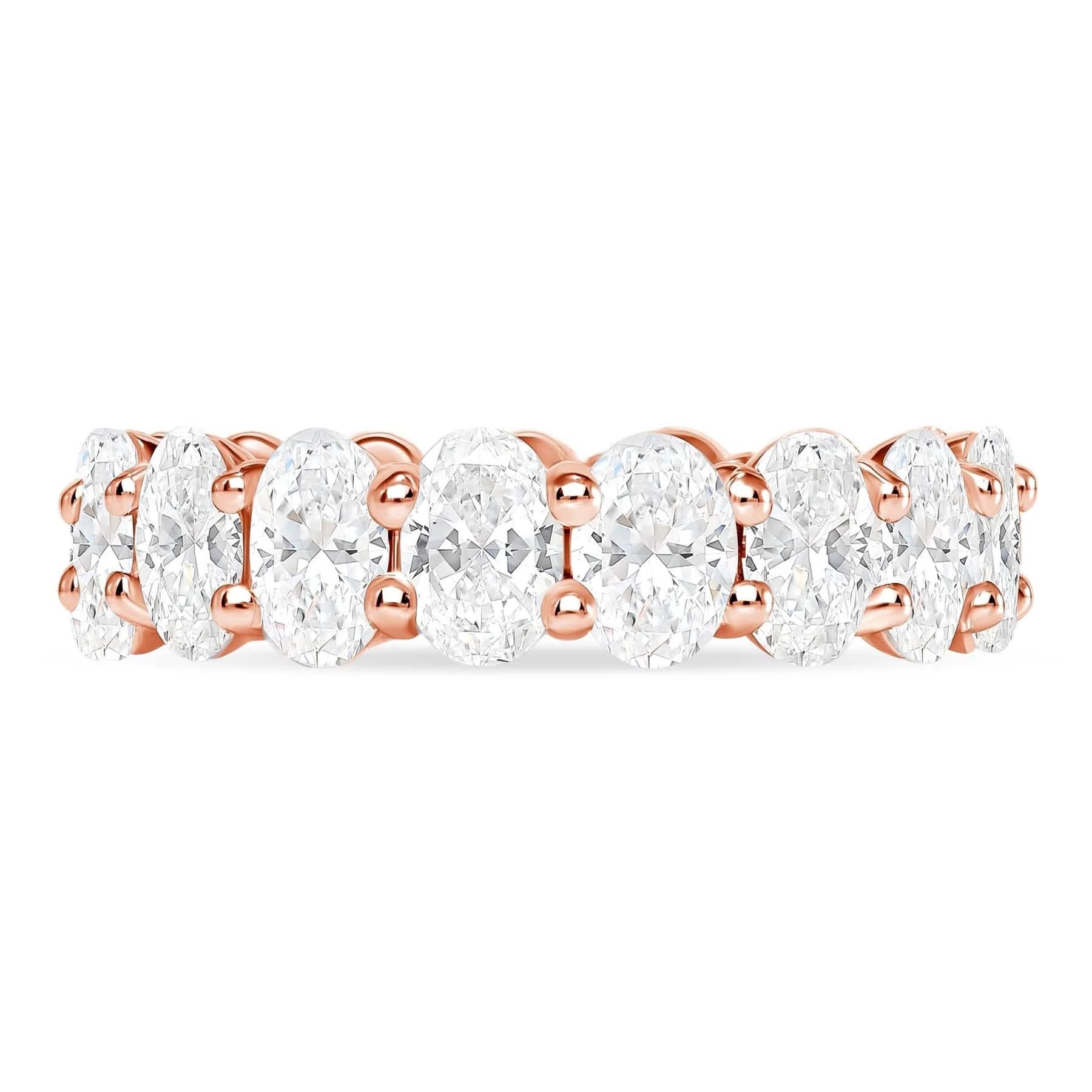 For Sale:  Oval Cut Diamond 14K Gold Eternity Band Ring 4