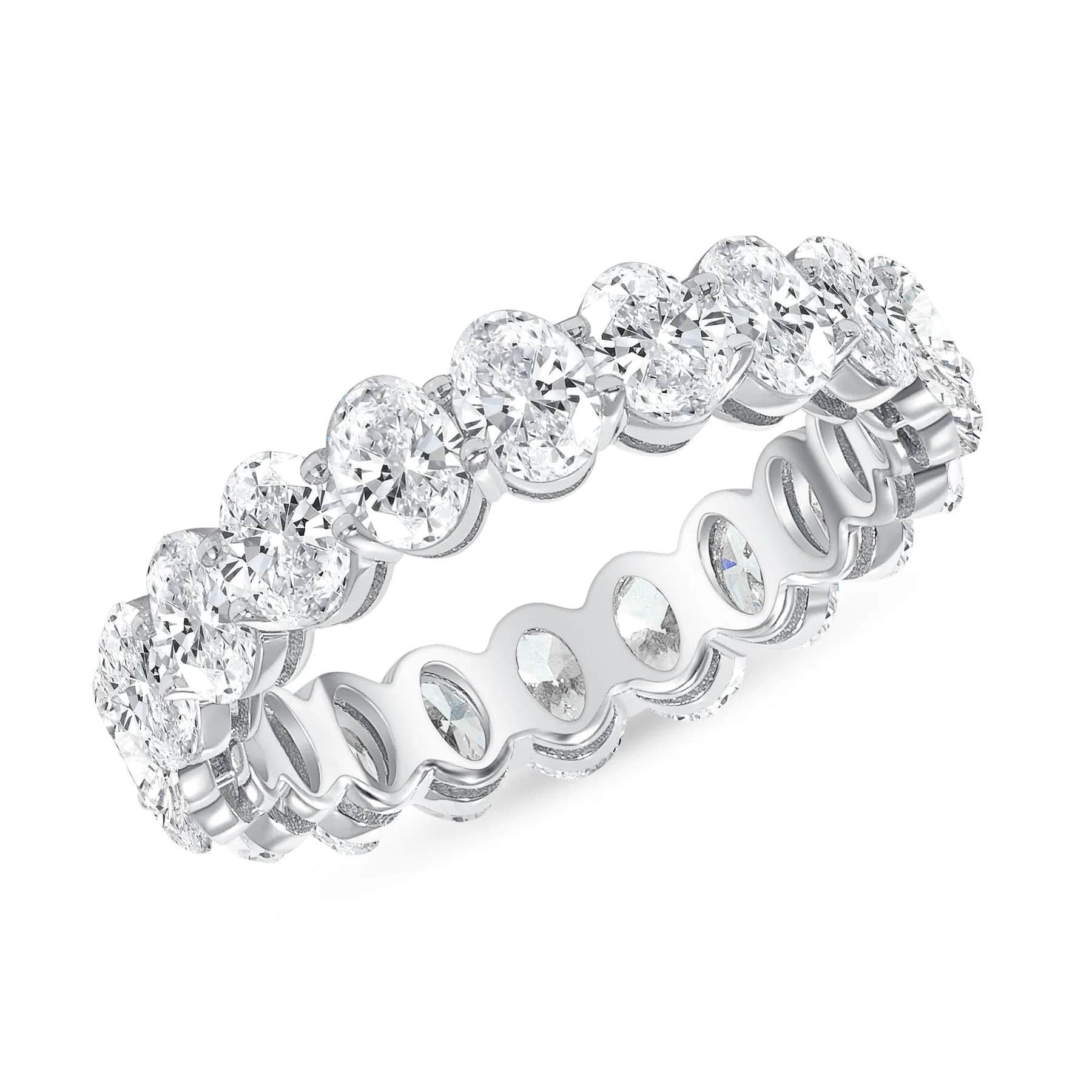 For Sale:  Oval Cut Diamond 14K Gold Eternity Band Ring 6
