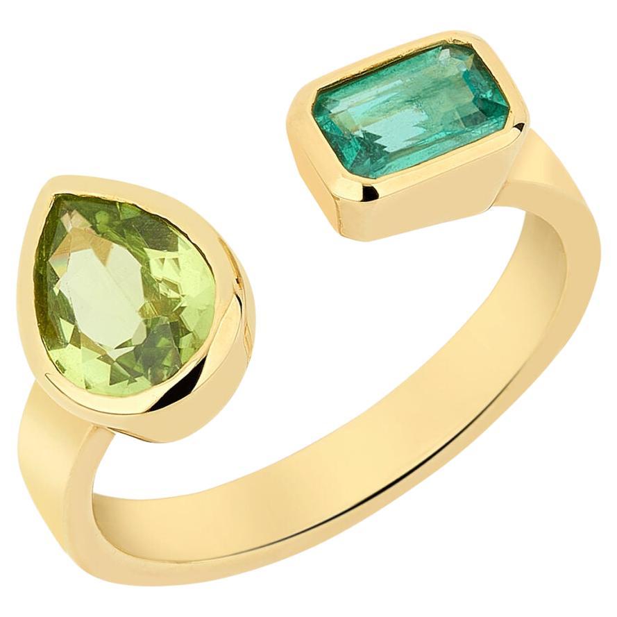 Ring mit Smaragd und Peridot
