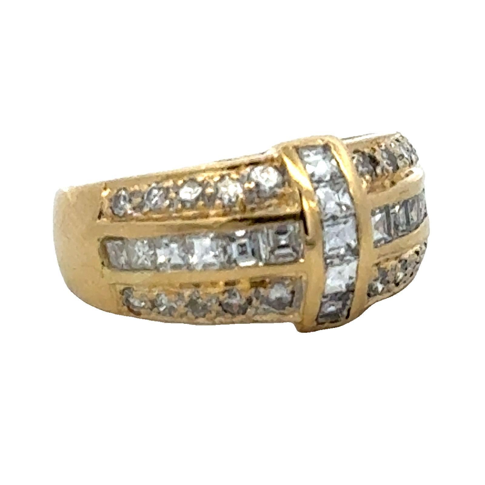 Esmeralda y diamante redondo talla brillante 18KYG Anillo de Aniversario de Boda 1