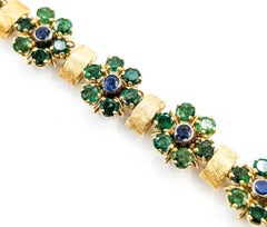 Emerald and Sapphire 18k Yellow Gold Bracelet