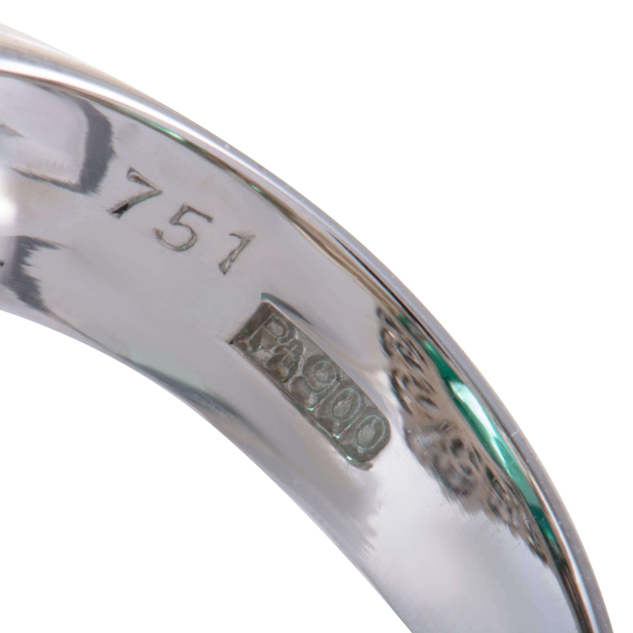 Emerald and Tapered Baguette Diamonds Platinum Cocktail Ring 2