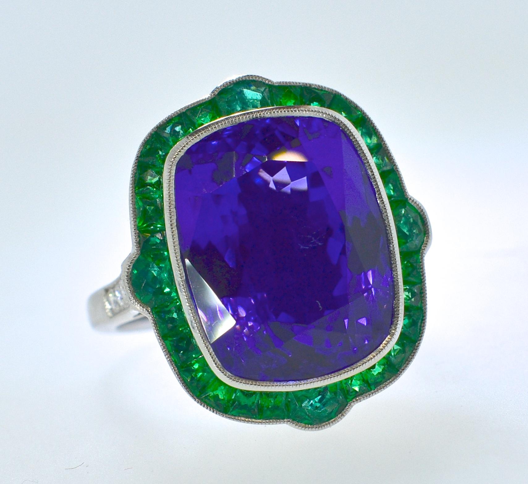 tanzanite and emerald ring