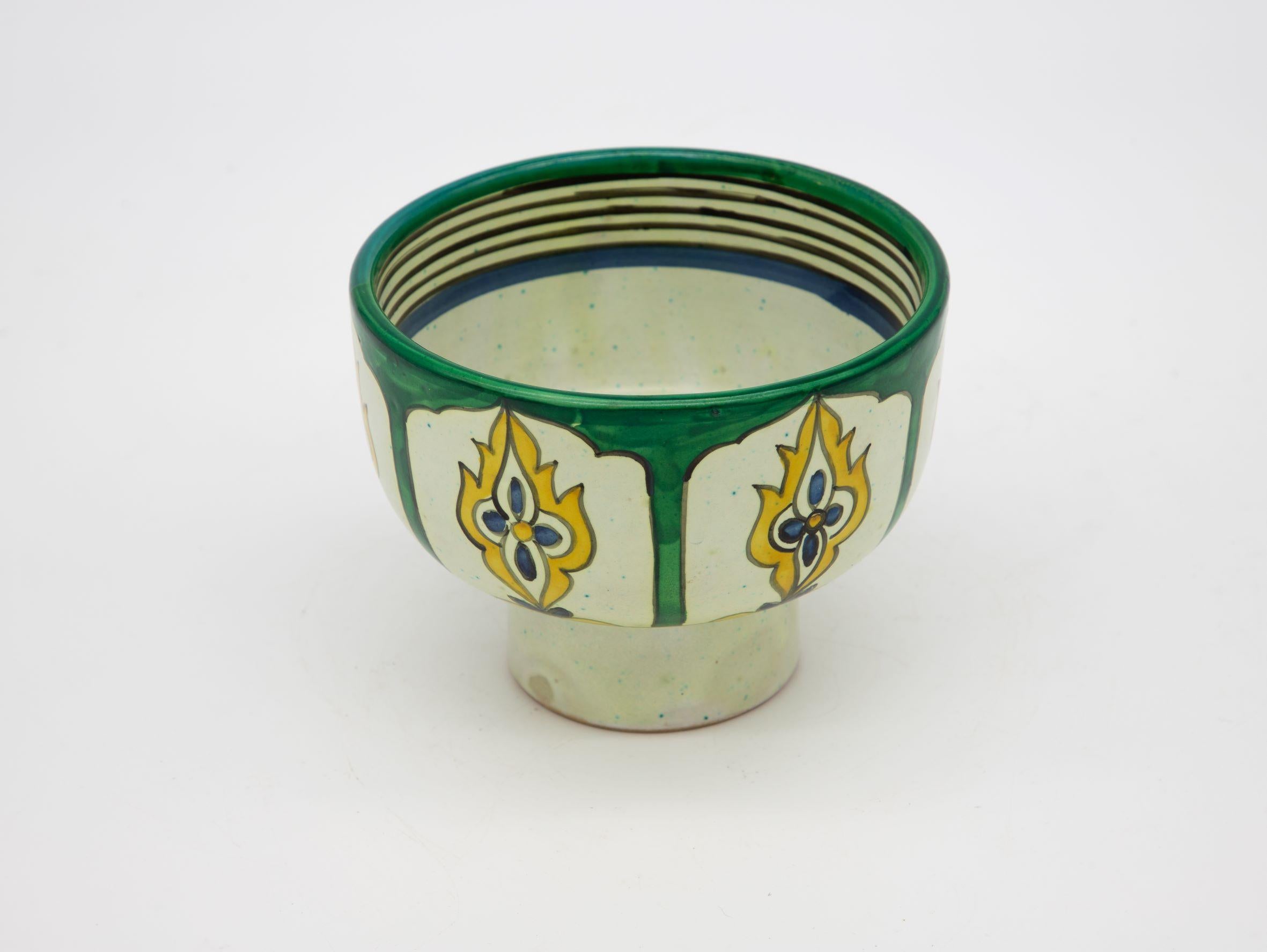 Islamic Emerald and Yellow Bowl