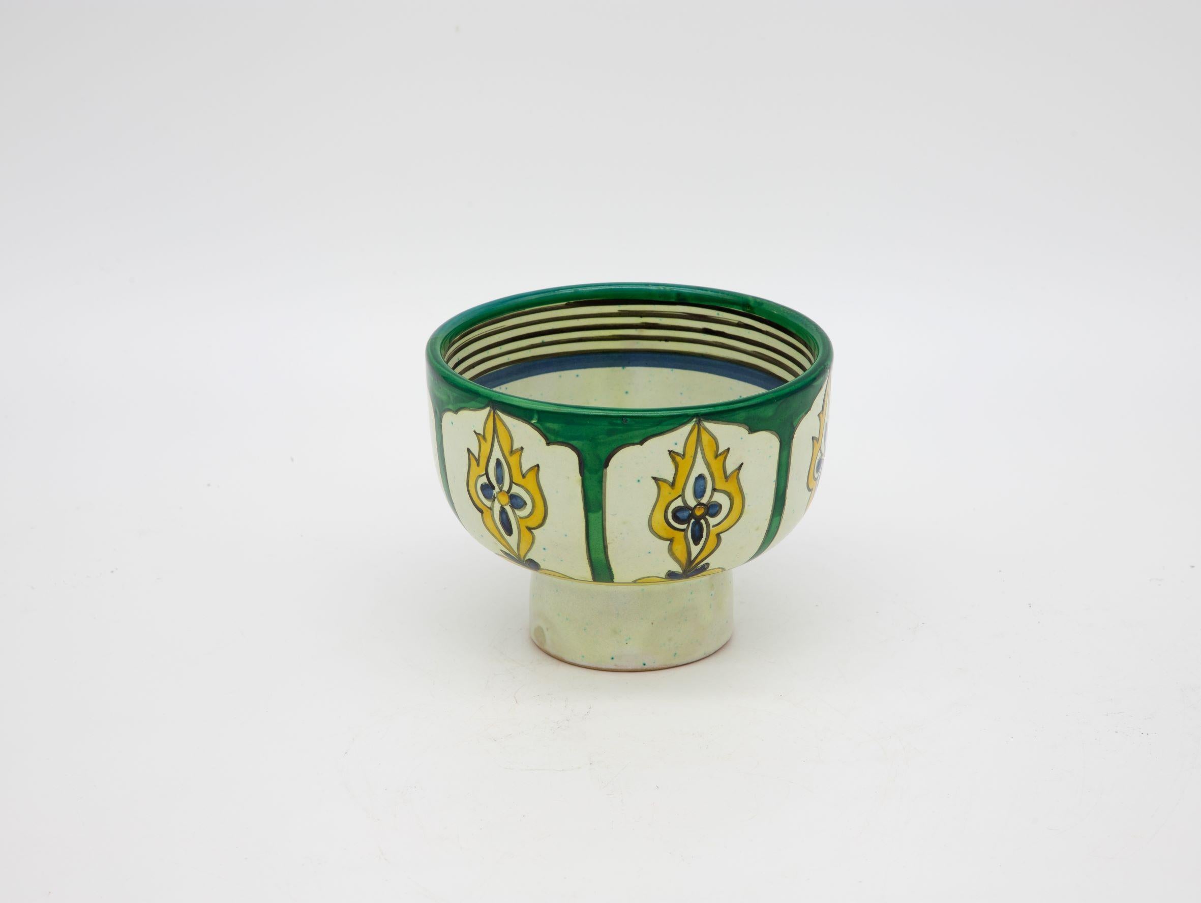 19th Century Emerald and Yellow Bowl