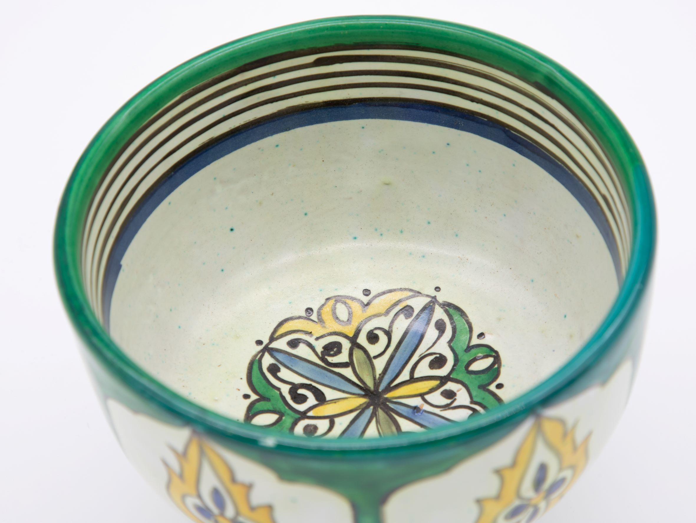 Ceramic Emerald and Yellow Bowl