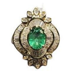 Artdeco-Ring mit Smaragd