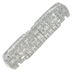 Emerald, Baguette, Marquise & Diamond Vintage Bracelet