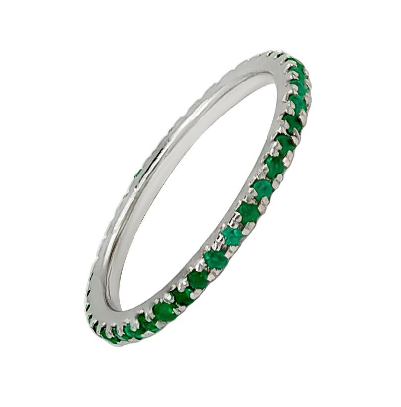Contemporary Emerald Band, 18K For Sale