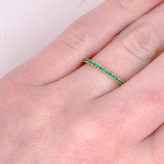 Emerald Band with Hidden Diamond Ring, Yellow Gold