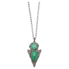 Collana con ciondolo a lancia in smeraldo Bavna Pave Diamond