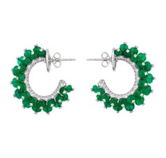 Emerald Bead Earrings, 28.10 carats