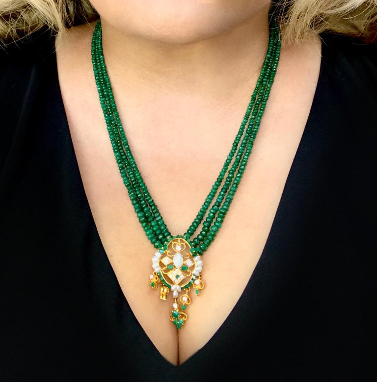 Emerald Bead Necklace For Sale at 1stdibs