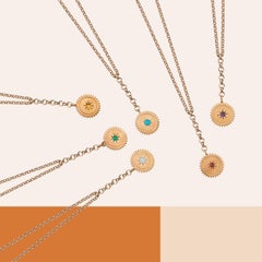 Emerald Birthstone Necklace in 14k Rose Gold May