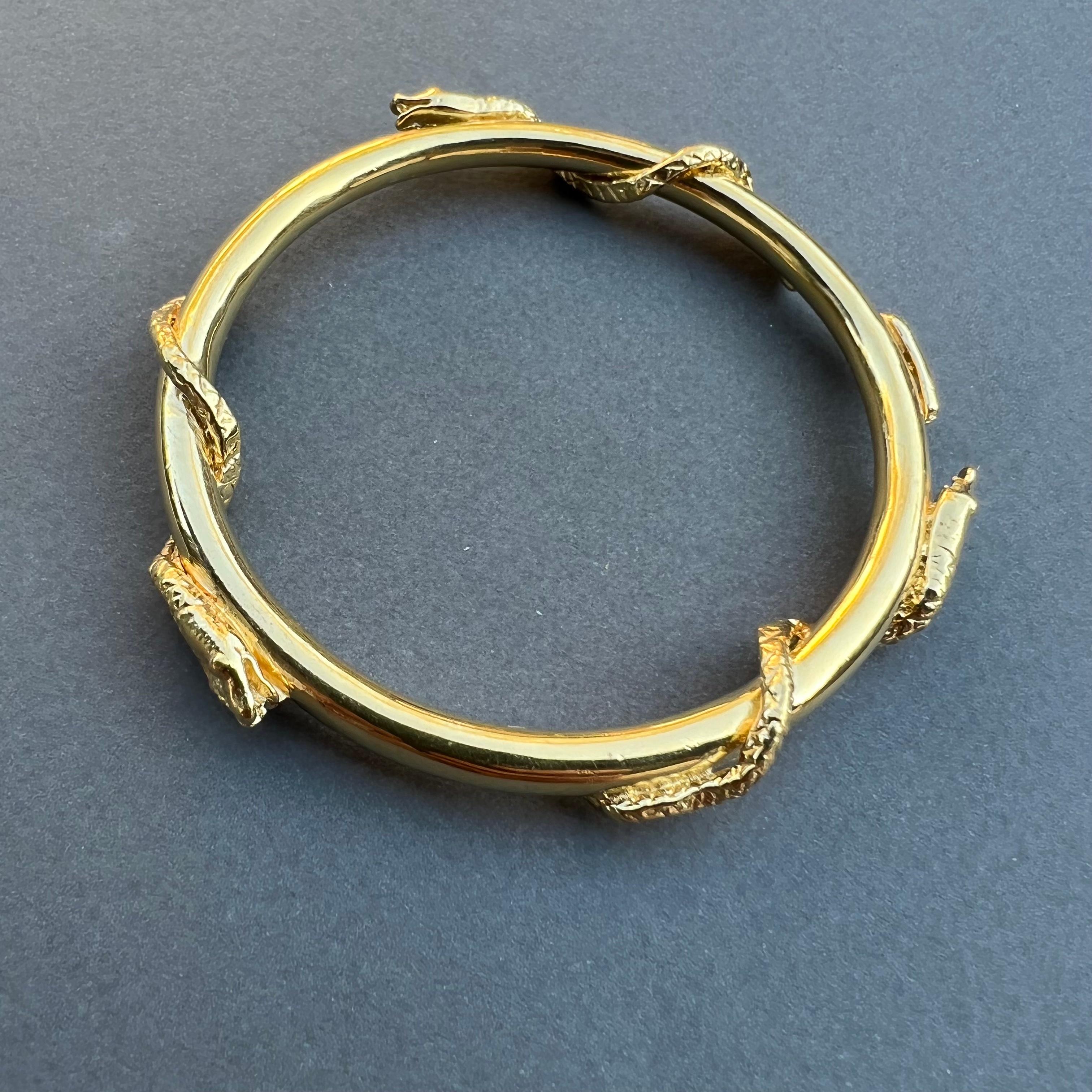 Emerald Black Diamond White Diamond Snake Bangle For Sale 9