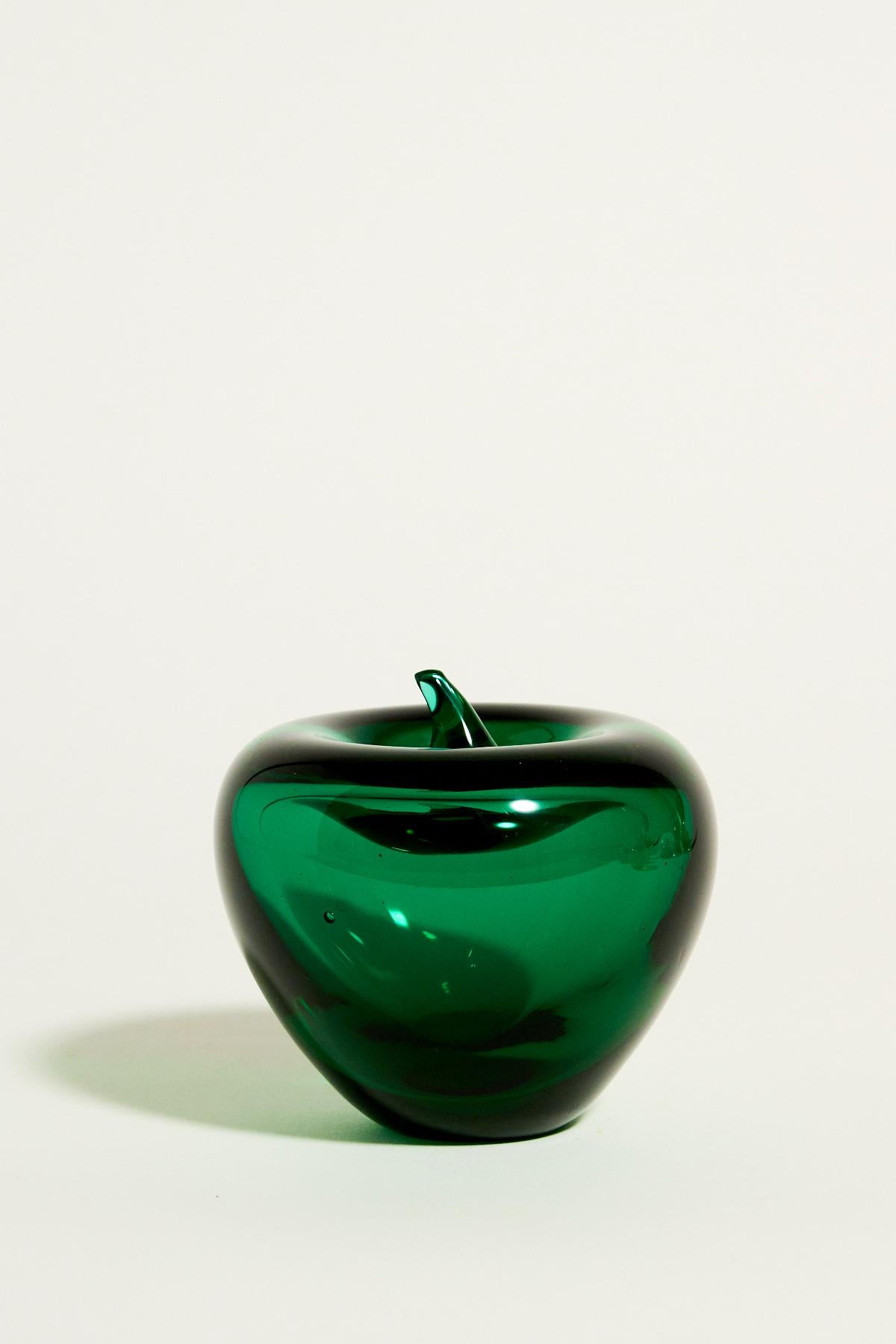Emerald Blown Glass Apple at 1stDibs