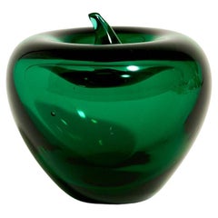 Emerald Blown Glass Apple