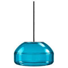 Lampada a sospensione in vetro soffiato color smeraldo - Lampada moderna e minimalista