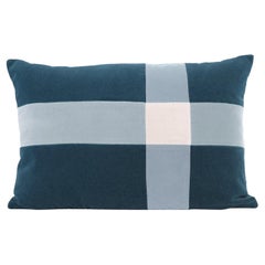 Cuscino decorativo in velluto blu smeraldo patchwork deluxe fatto a mano