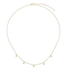 Emerald Blue Sapphire 14K (or 18k request) Yellow Gold Diamond Station Necklace