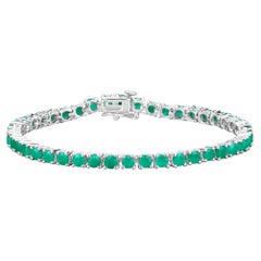Bracelet d'émeraudes 7,46 carats en argent sterling