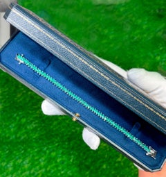 Smaragd Armband Marquise Schliff 6,8 Karat Sterling Silber
