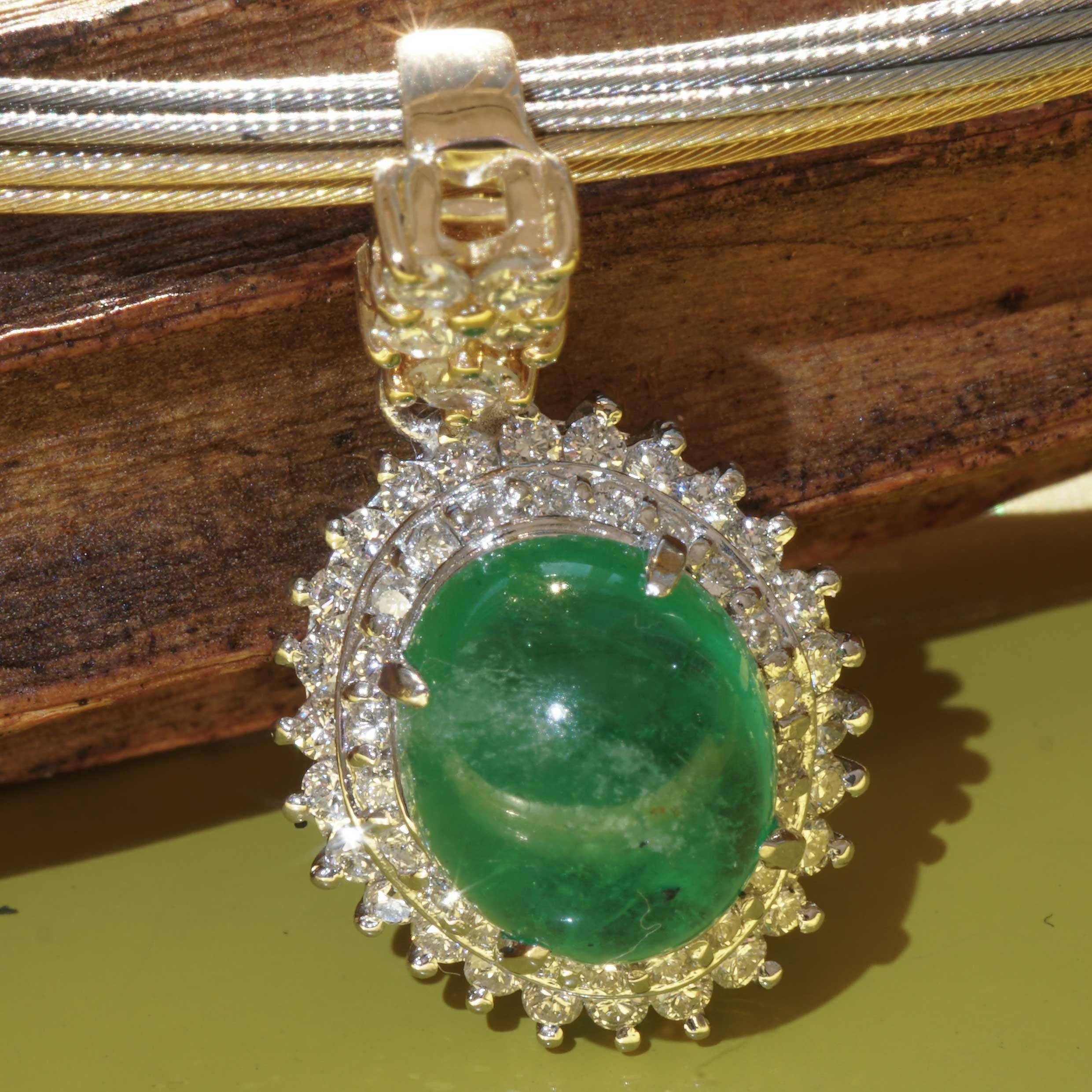 Smaragd Brilliant Anhänger in so heller Farbe 3,24 ct 0,50 ct TW VS Platinium im Angebot 5