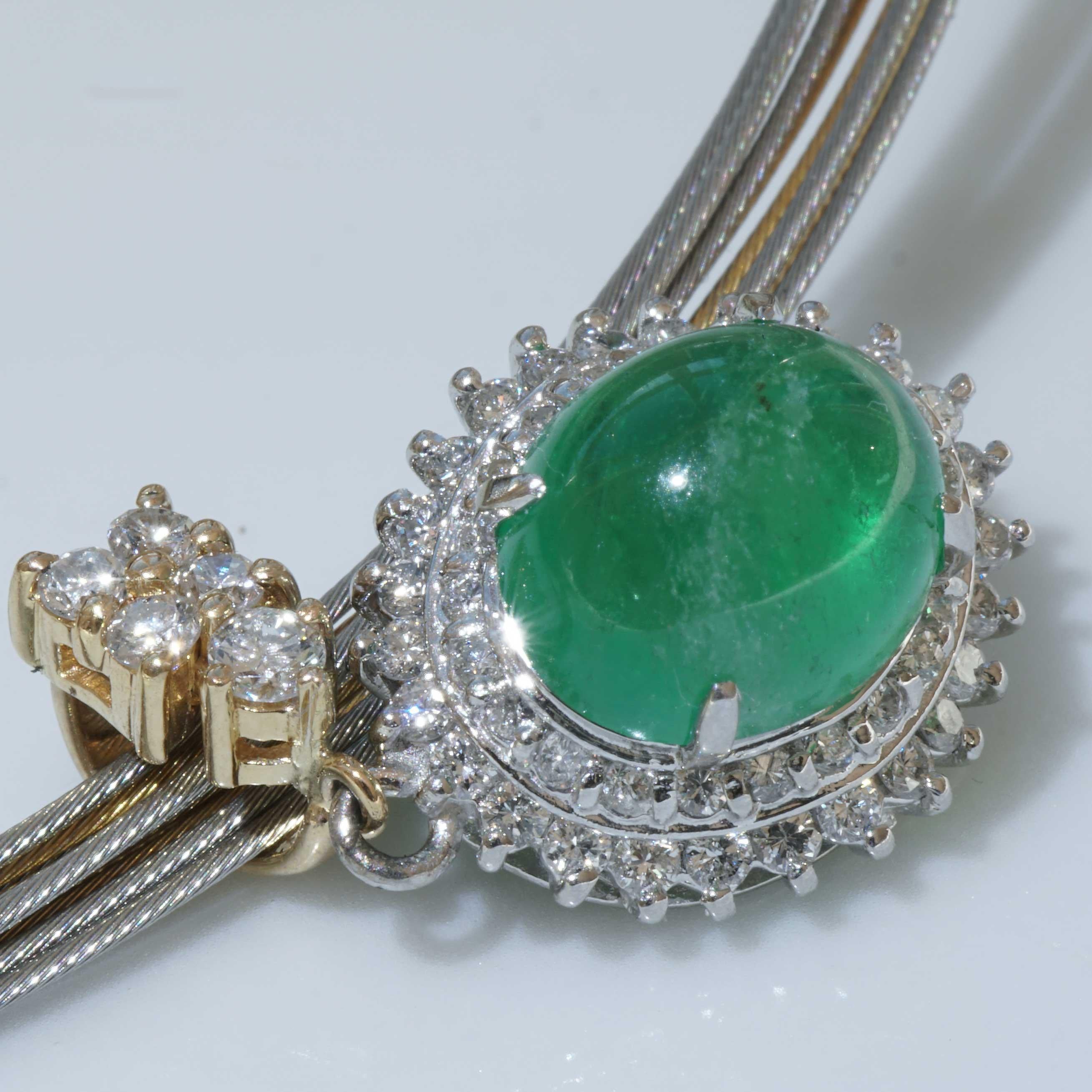 Smaragd Brilliant Anhänger in so heller Farbe 3,24 ct 0,50 ct TW VS Platinium im Zustand „Neu“ im Angebot in Viena, Viena