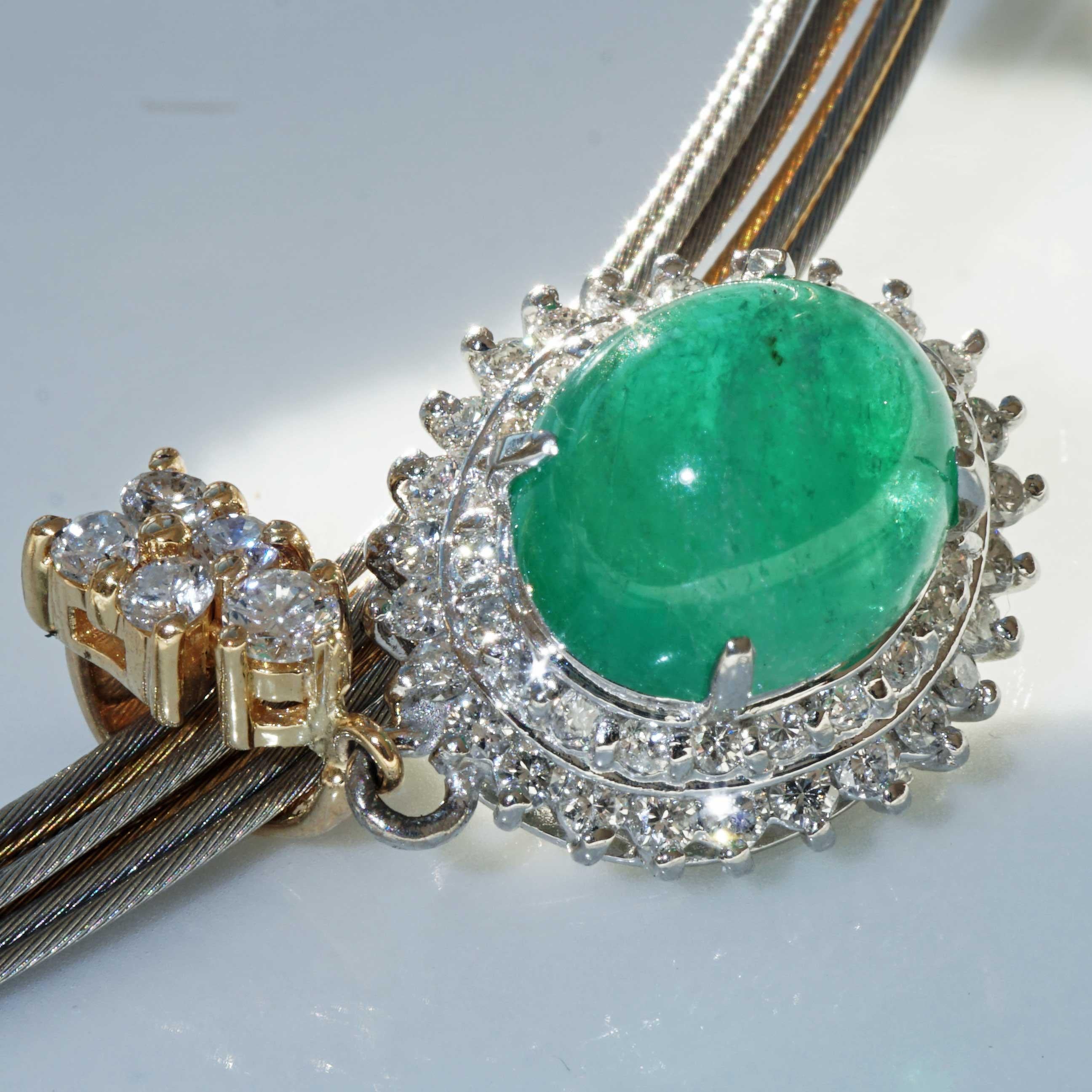 Smaragd Brilliant Anhänger in so heller Farbe 3,24 ct 0,50 ct TW VS Platinium für Damen oder Herren im Angebot