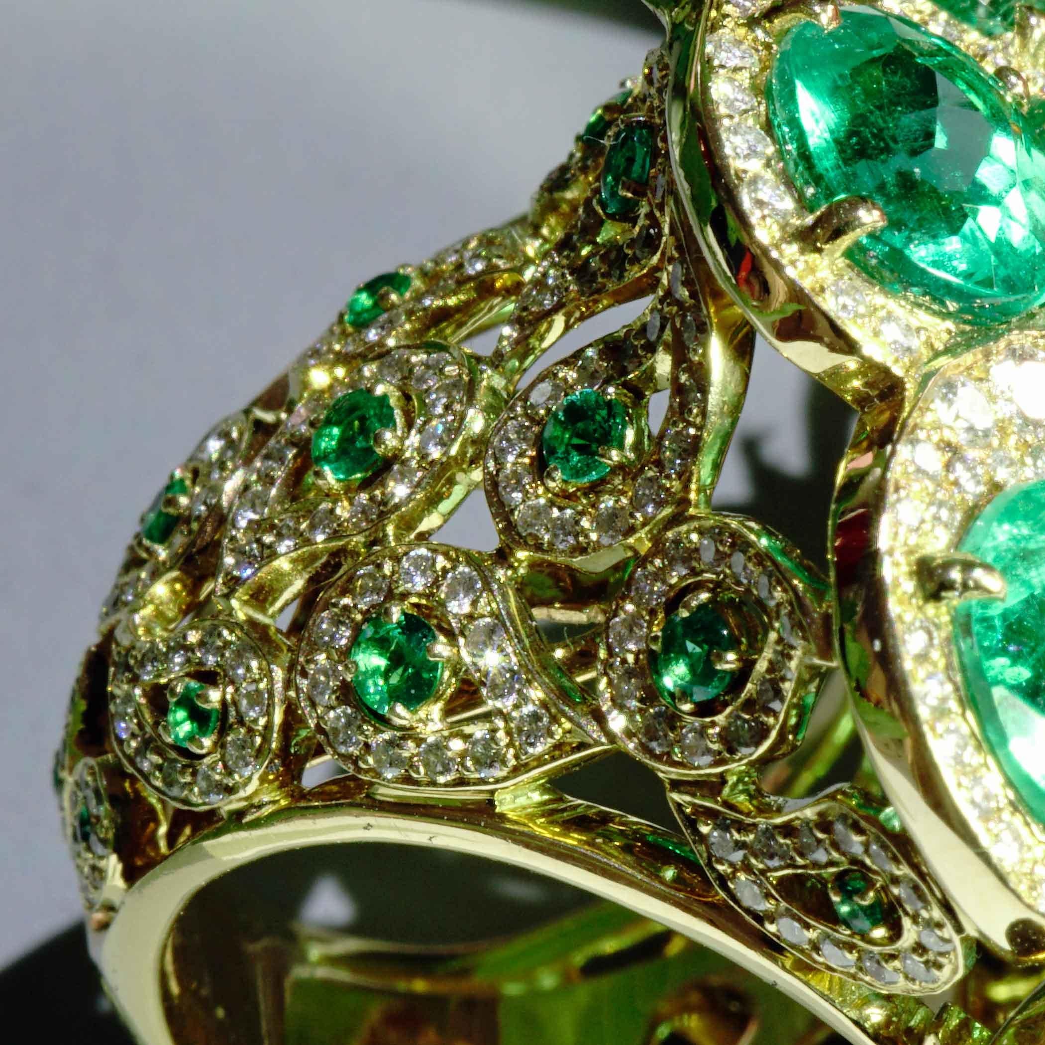 Esmeralda Brillante Anillo 45 ct AAA+ valor estimado 175000.-Euro excepcional Estilo en venta 7
