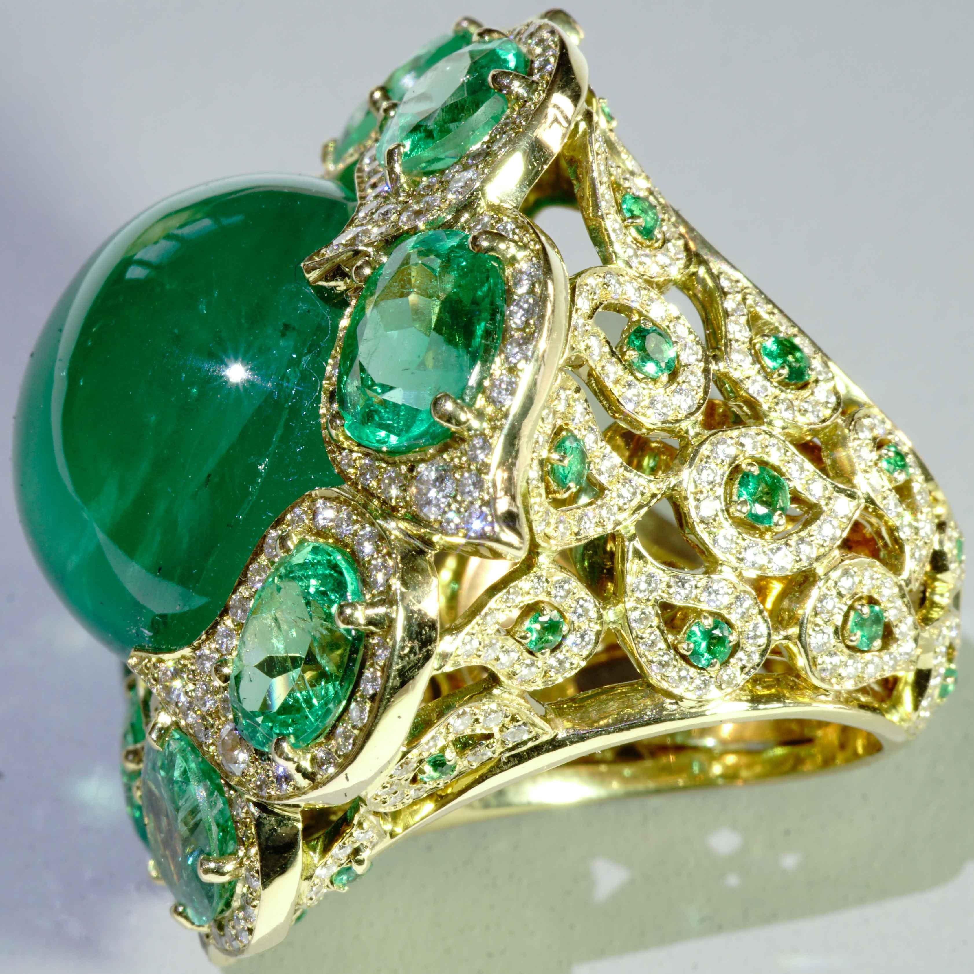 Esmeralda Brillante Anillo 45 ct AAA+ valor estimado 175000.-Euro excepcional Estilo en venta 8