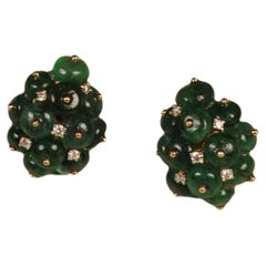 Pendientes Ráfaga de Esmeraldas en Oro de 18 Kilates con Diamantes