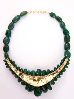 Emerald Burst Necklace in 18kt Gold & Diamonds