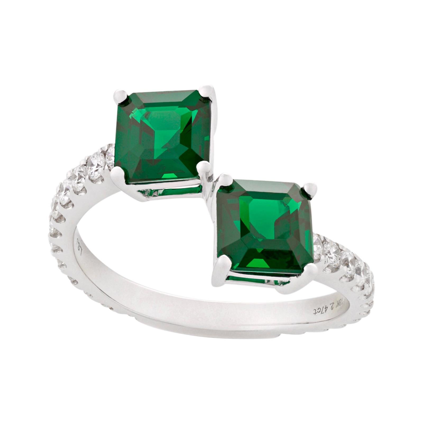 Emerald Bypass Ring, 2.47 Carats
