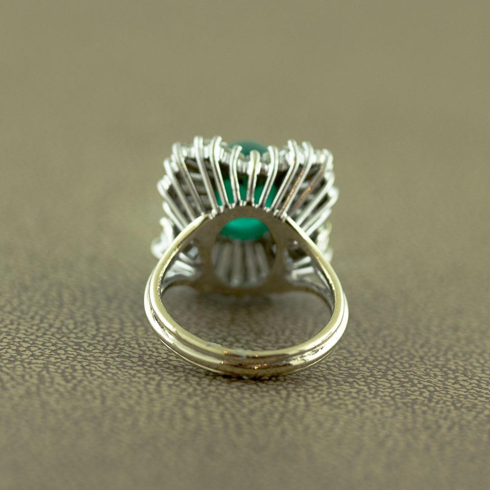 Smaragd Cabochon Diamant Gold Ballerina Ring im Zustand „Neu“ im Angebot in Beverly Hills, CA