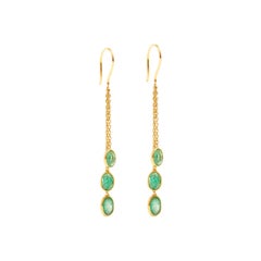 Emerald Cascade Chain Earrings