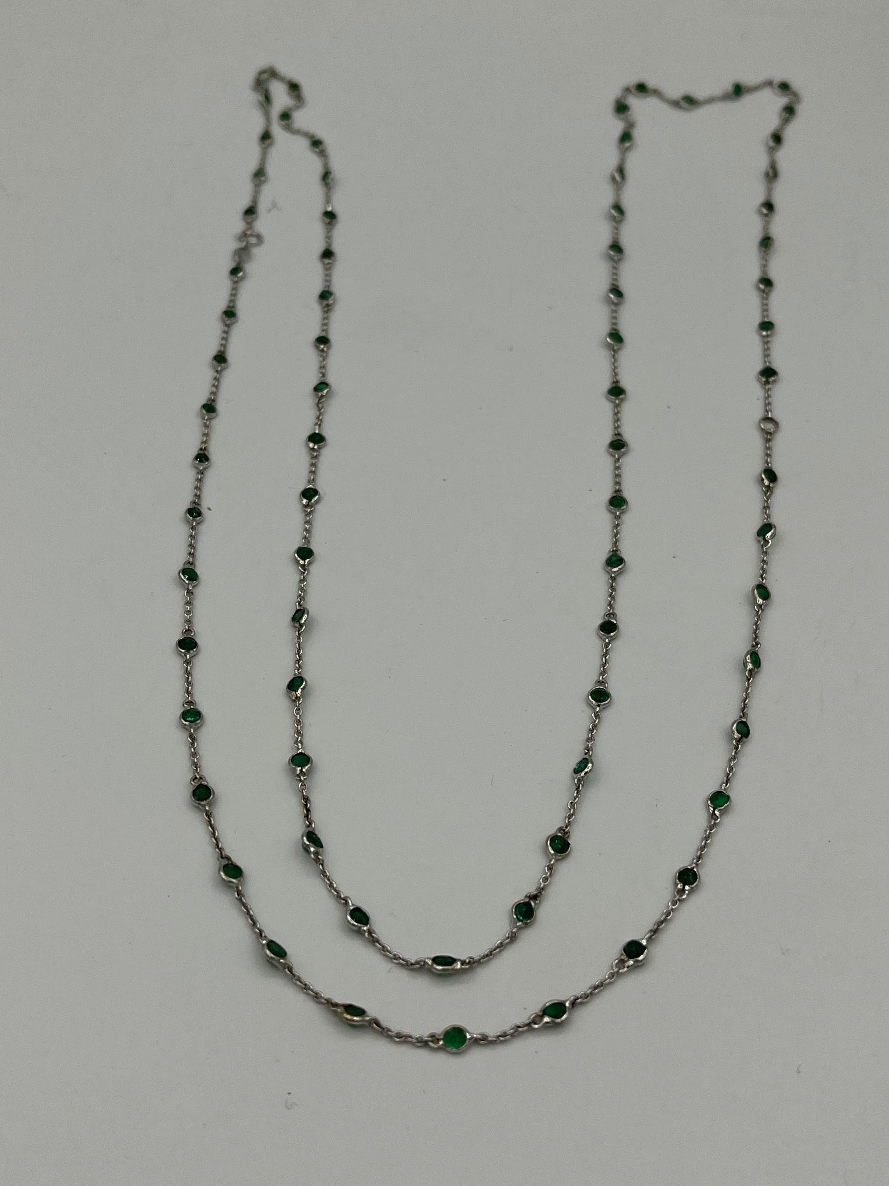 emerald chain in 18 k white gold In New Condition For Sale In Bad Kissingen, DE