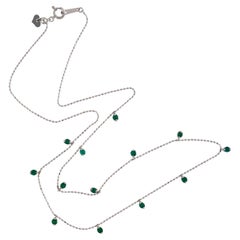 Emerald Chain Necklace Made In 18k Yellow Gold