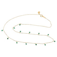 Emerald Chain Necklace Made In 18k Yellow Gold
