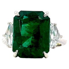 Emerald charm diamond duo ring